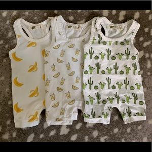 Monica & Andy Set of 3 Tank Romper Onesie Newborn